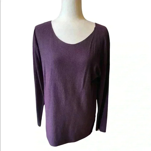 Joan Vass Long Sleeve Tunic Sweater Scoop Neck size S - Picture 1 of 5